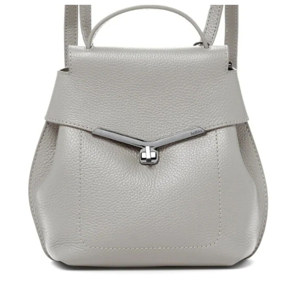 Botkier New York Valentina Grey Pebbled Leather Convertible Backpack Bag - Picture 1 of 12